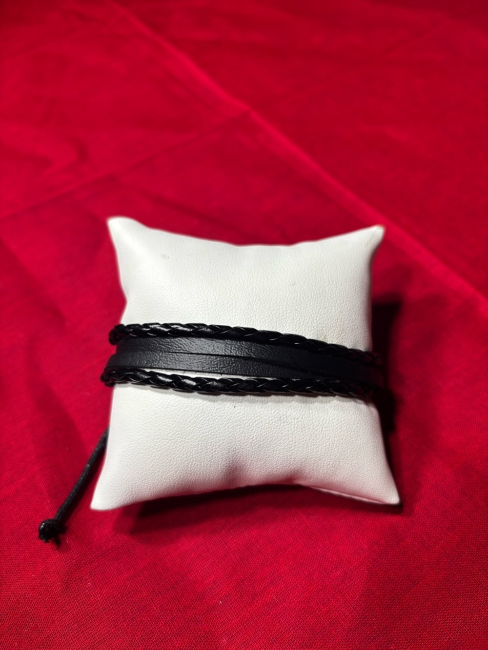 New! Decorative Leather Bracelet Men Wrap Handmade Wristband Adjustable
